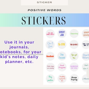 Positive Worte Aufkleber, Motivationsaufkleber, inspirierende Aufkleber, Planer Aufkleber, Journal Aufkleber, Notizbuchaufkleber, mattiertes Papier