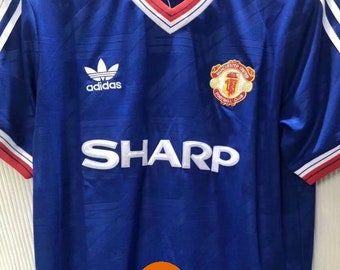 man united blue retro jersey