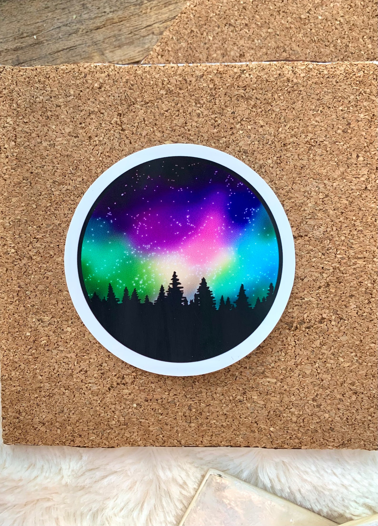 Northern Lights Sticker Colorful Landscape Stickers Etsy