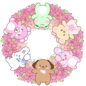 Sakura Wreath 5x5 or 8.5x8.5 Size Print