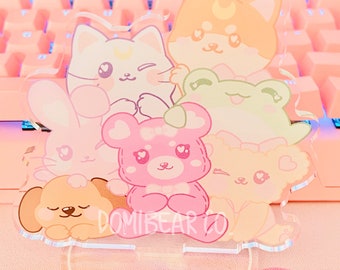 Domibear and Friends Group Clear Acrylic Standee, 3.5 inches tall Figurine/Standee