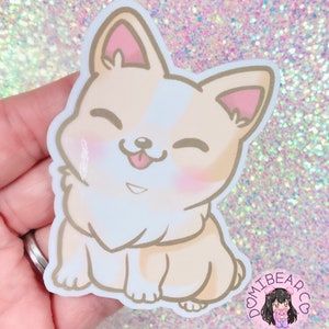Zitten Corgi 3" Sticker