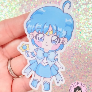 Kawaii Blue Girl Chibi 3” Sticker