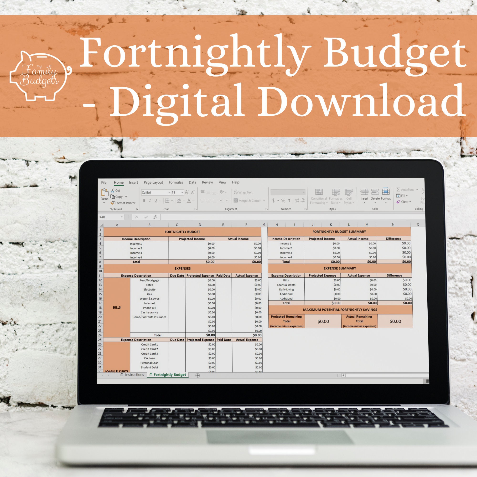 Fortnightly Budget Planner Excel Fortnightly Budget Planner Excel