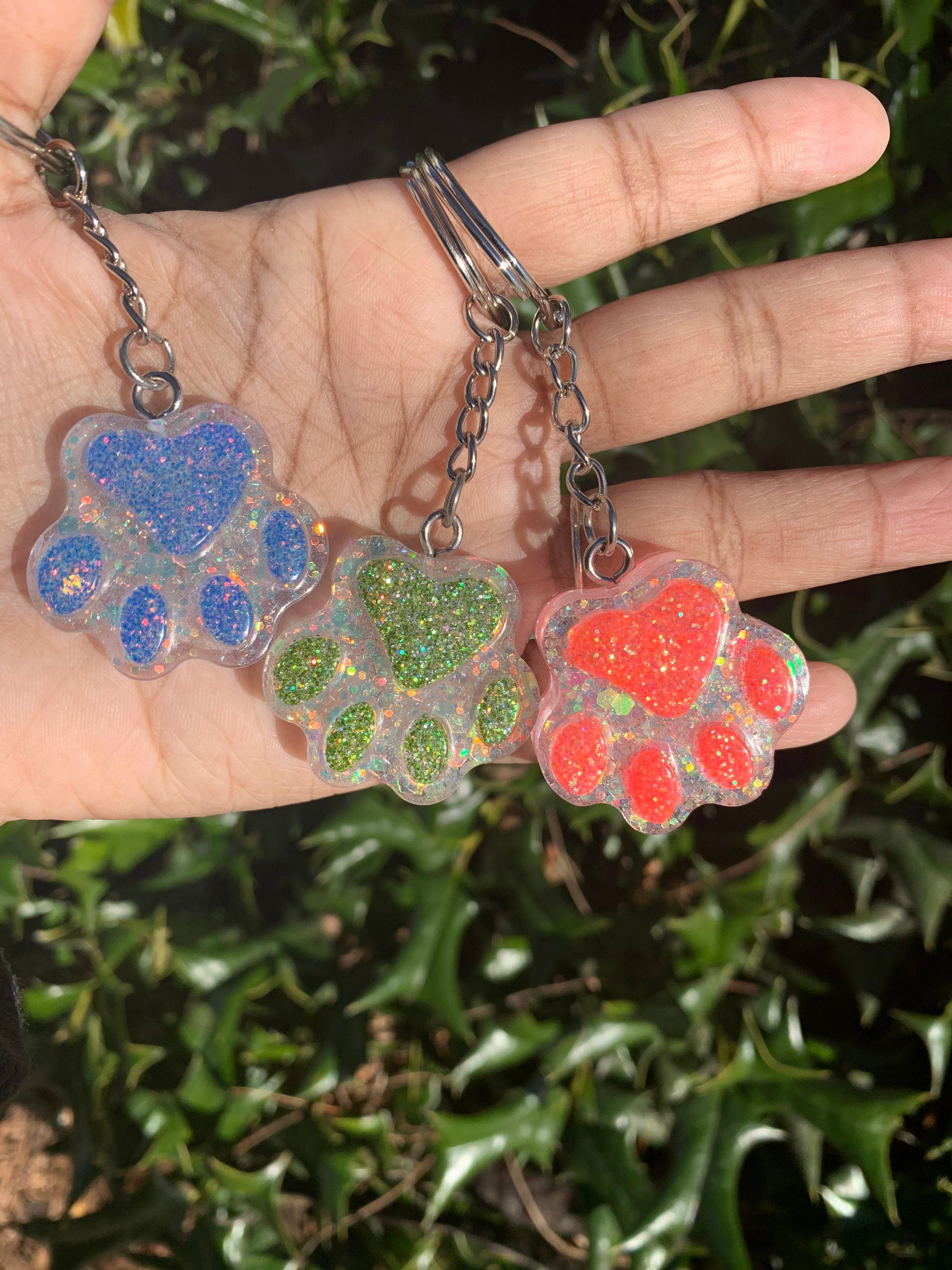 Resin Paw Print Keychain / Personalized Resin Paw Print Etsy