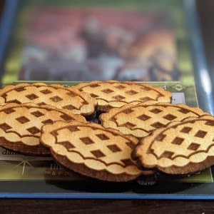 Fichas de comida MTG Pie (acrílicas o de madera x6) para Magic The Gathering / Estándar / Modern / Commander / Wilds of Eldraine