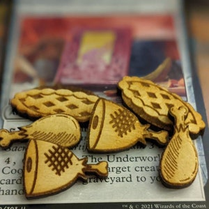 MTG Food Token Combo (Acrylic or Wood x6) for Magic The Gathering /Standard/ Modern/ Commander/ Wilds of Eldraine
