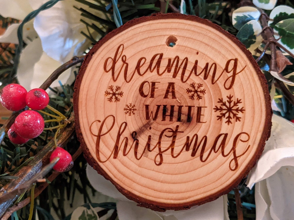 Holiday Song Christmas Tree Ornaments Set of 4 Wood Burned | Etsy