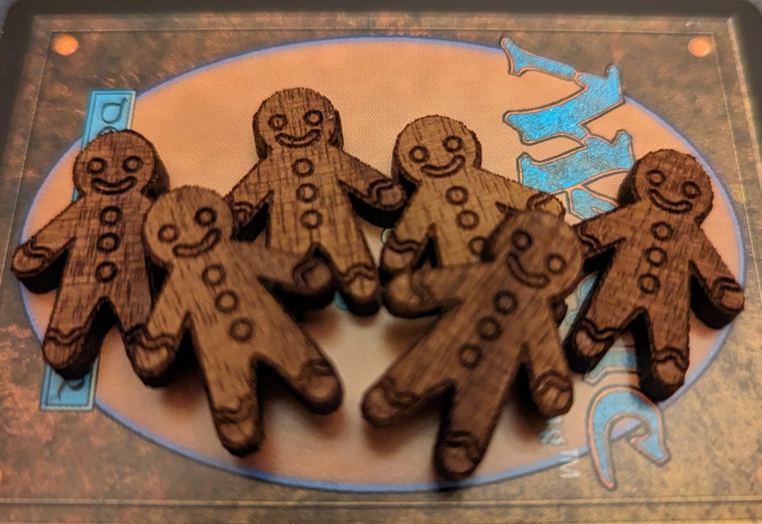 Gingerbread Man Food Tokens walnut or Birch X6 for Magic the Gathering