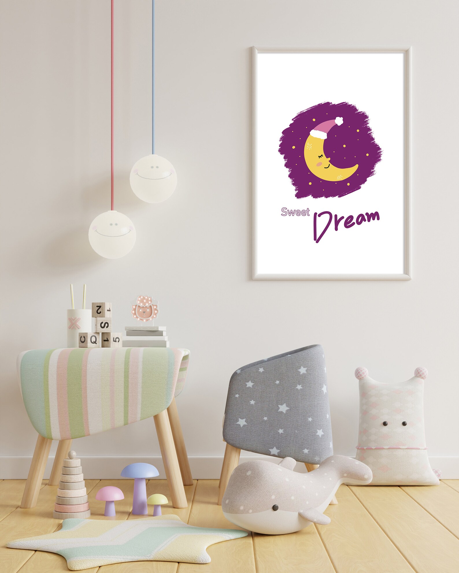 Moon Wall Decor Moon nursery decor SweetDream Girls room Etsy