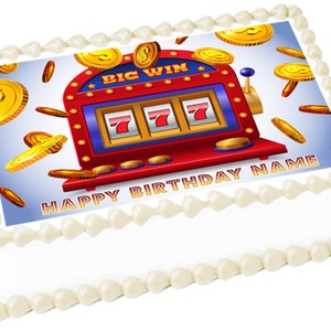 SLOT MACHINE Lucky Seven edible cake topper image cake Party decoration