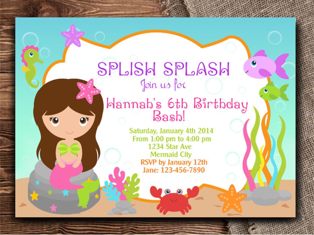 MERMAID Under the Sea Printable & Text Editable PDF File in Adobe