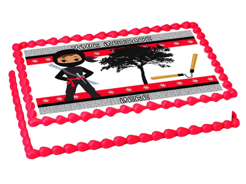 NINJA WARRIOR edible cake topper image Birthday Party | Etsy