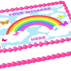 RAINBOW edible cake topper image Birthday Party decoration