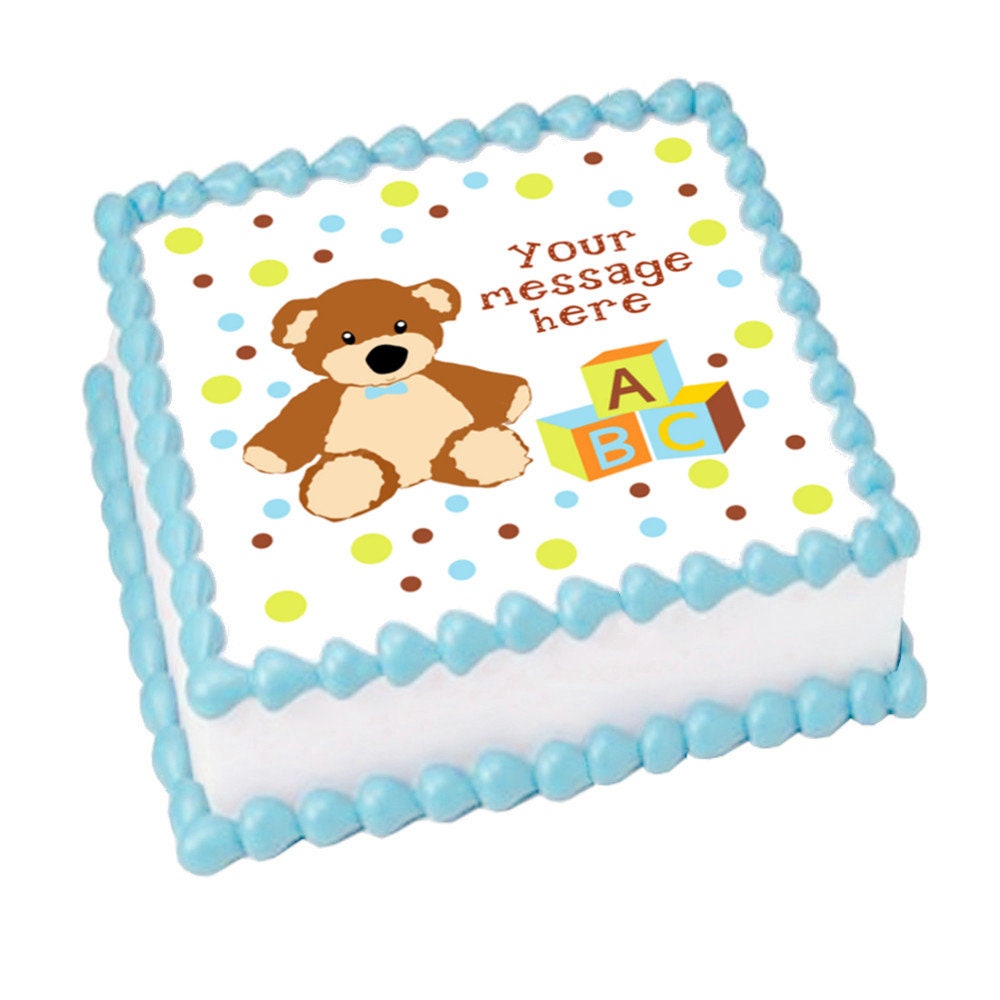 TEDDY BEAR BOY Edible Cake Topper Image Cake Party Decoration - Etsy