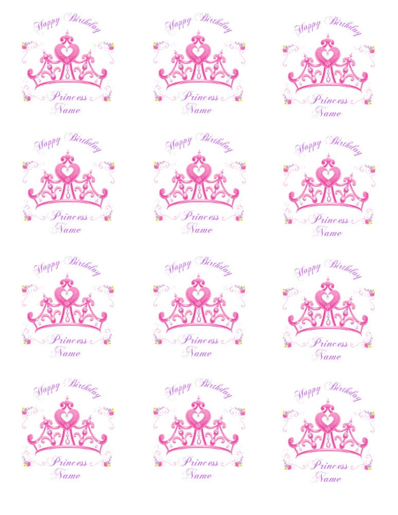 PRINCESS CROWN Edible Cake Topper Image Birthday Party Decoration - Etsy