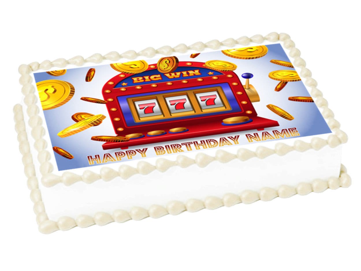 SLOT MACHINE Lucky Seven Edible Cake Topper Image Cake Party