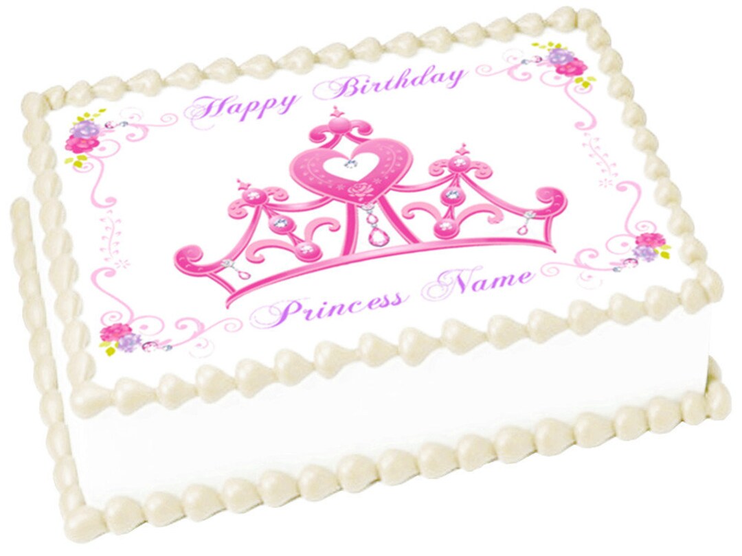 PRINCESS CROWN Edible Cake Topper Image Birthday Party Decoration - Etsy
