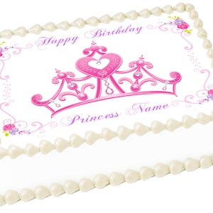 PRINCESS CROWN edible cake topper image Birthday Party decoration