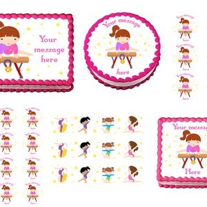 GYMNASTIC Girl Edible Cake Topper Image Birthday Party Decoration - Etsy