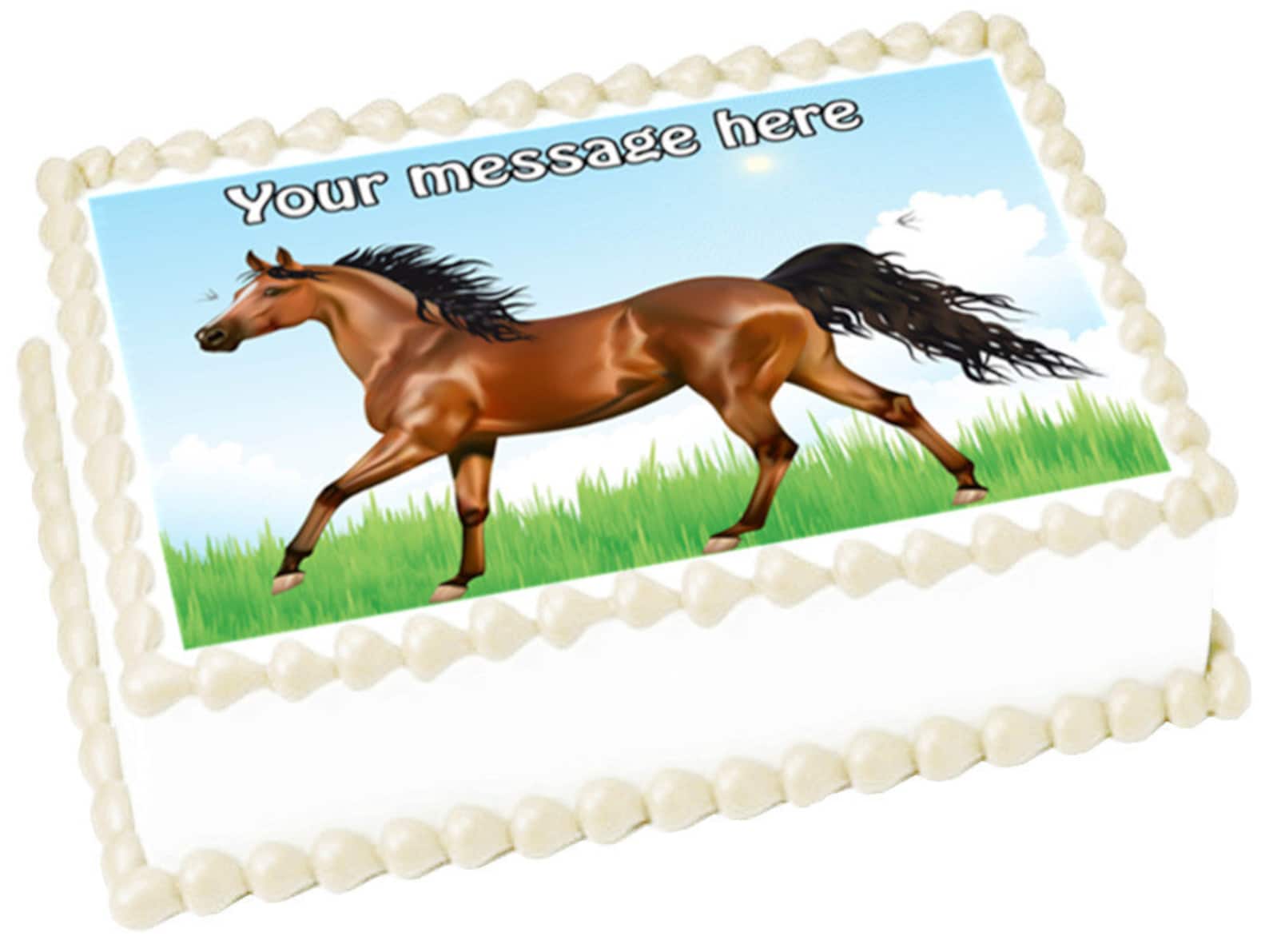 HORSE Edible Cake Topper Image Birthday Party Decoration Etsy
