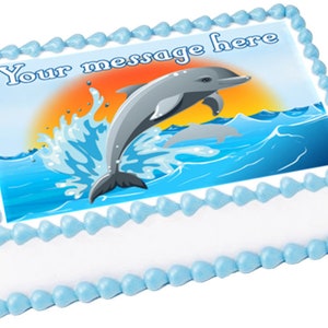 DOLPHIN edible cake topper image Birthday Party decoration