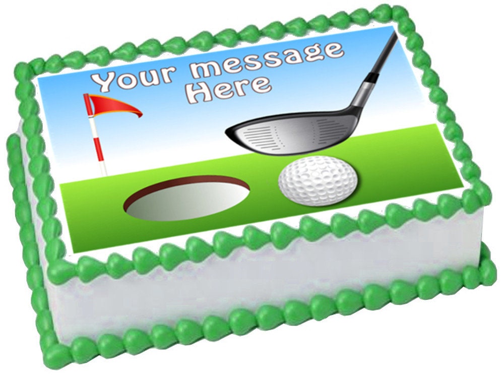 GOLF edible cake topper image Birthday Sport Party decoration