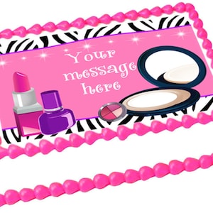 MAKEUP BEAUTY edible cake topper image cake Party decoration