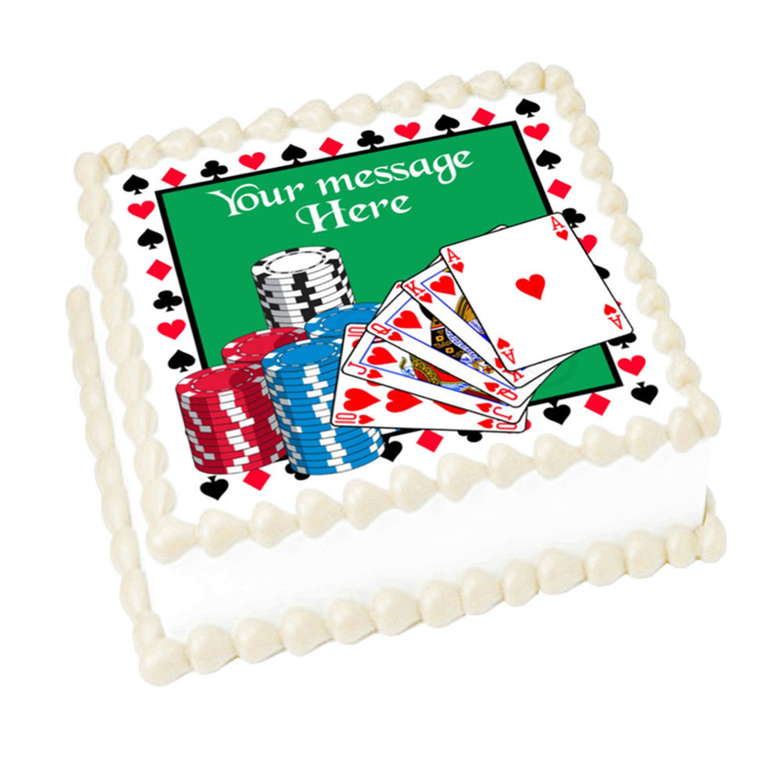 CASINO POKER Edible Cake Topper Image Cake Party Decoration | Etsy