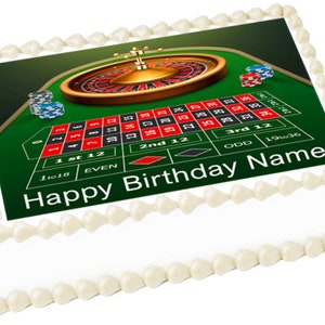 CASINO ROULETTE edible cake topper image cake Party decoration