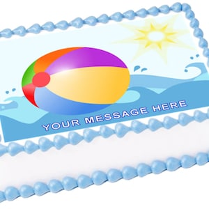 BEACH BALL  edible cake topper image Birthday Party decoration