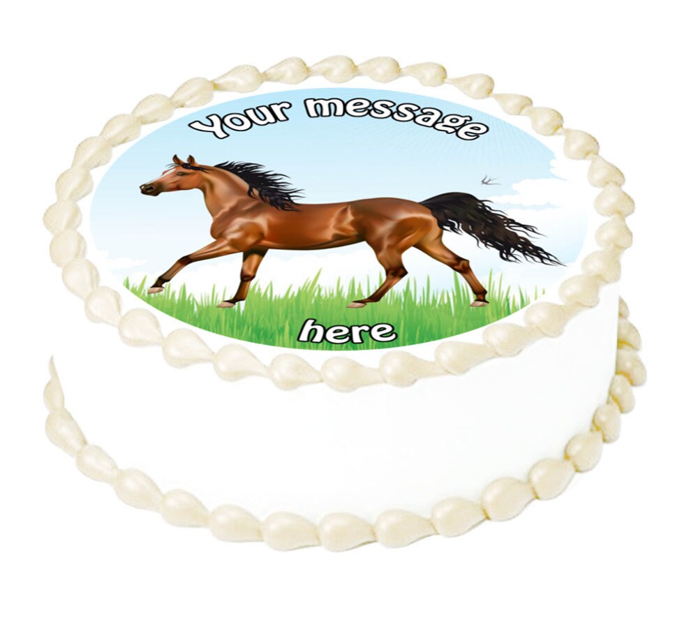 HORSE edible cake topper image Birthday Party decoration Etsy