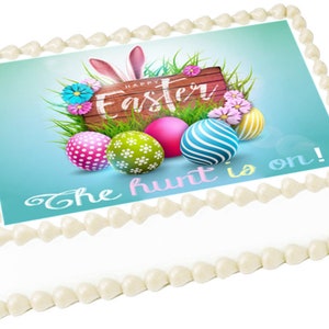 HAPPY EASTER DAY edible cake topper image Party decoration
