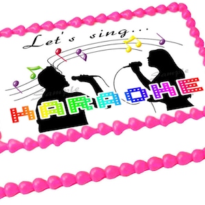 KARAOKE edible cake topper image cake Party decoration