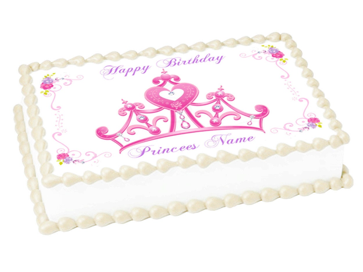 PRINCESS CROWN Edible Cake Topper Image Birthday Party Decoration - Etsy