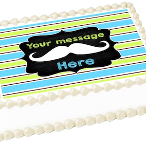 MUSTACHE Little man edible cake topper image Birthday Party decoration