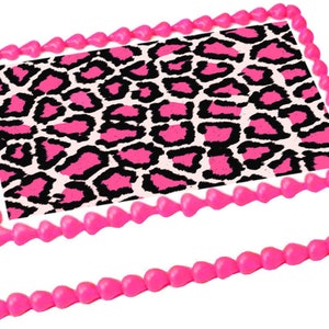 PINK LEOPARD Pattern SAFARI edible cake topper image cake Party decoration