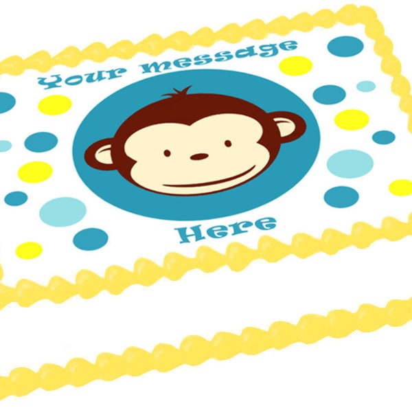 MOD MONKEY BOY edible cake topper image cake Party decoration