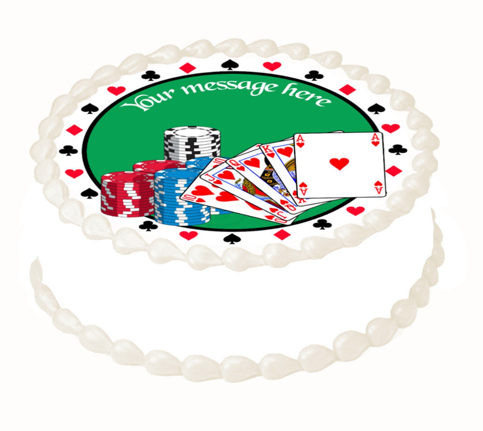 CASINO POKER Edible Cake Topper Image Cake Party Decoration - Etsy