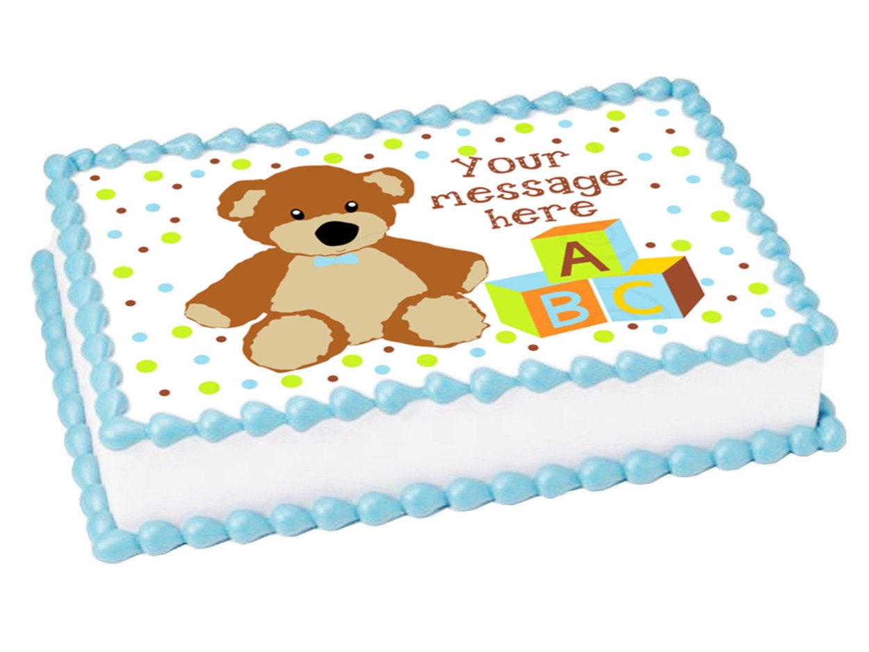 TEDDY BEAR BOY Edible Cake Topper Image Cake Party Decoration - Etsy