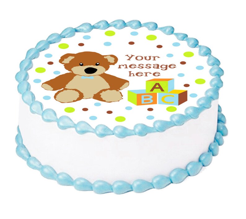 TEDDY BEAR BOY Edible Cake Topper Image Cake Party Decoration - Etsy