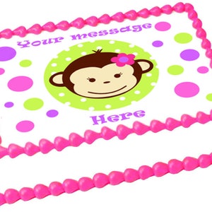 MOD MONKEY GIRL edible cake topper image cake Party decoration