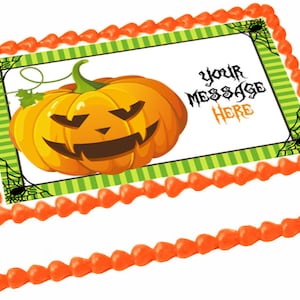 HALLOWEEN PUMPKIN Jack o lantern edible cake topper image cake Party decoration