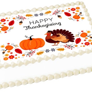 THANKSGIVING TURKEY edible cake topper image cake Party decoration