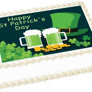 ST PATRICK &#39;S Day edible cake topper image Party decoration