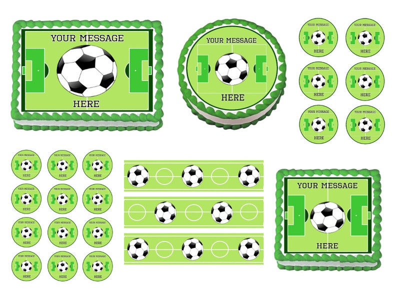 SOCCER BALL Edible Cake Topper Image Birthday Sport Party Etsy