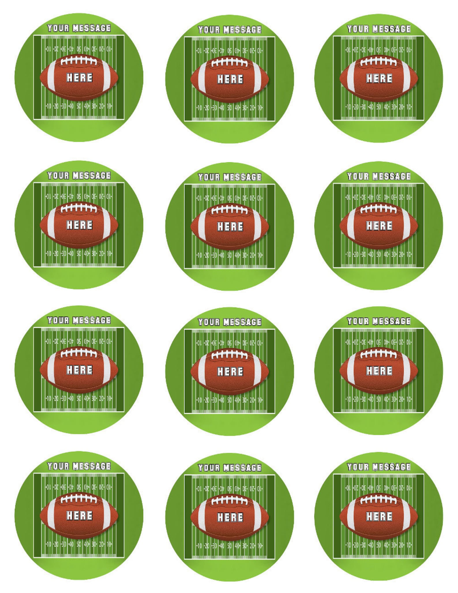 FOOTBALL FIELD BALL edible cake topper image Birthday Party Etsy