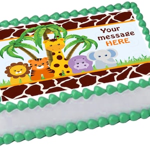 BABY SAFARI ANIMALS edible cake topper image cake Party decoration