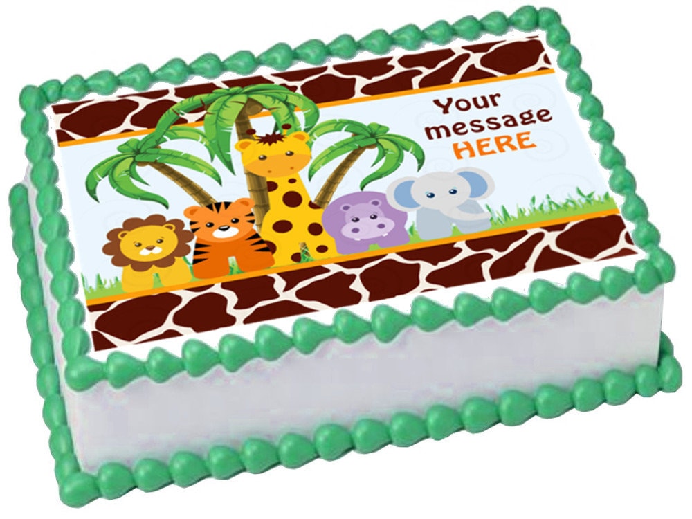 BABY SAFARI ANIMALS edible cake topper image cake Party decoration