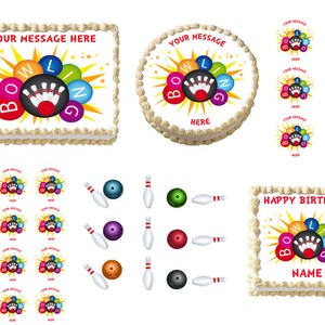 BOWLING Edible Cake Topper Image Birthday Party Decoration - Etsy